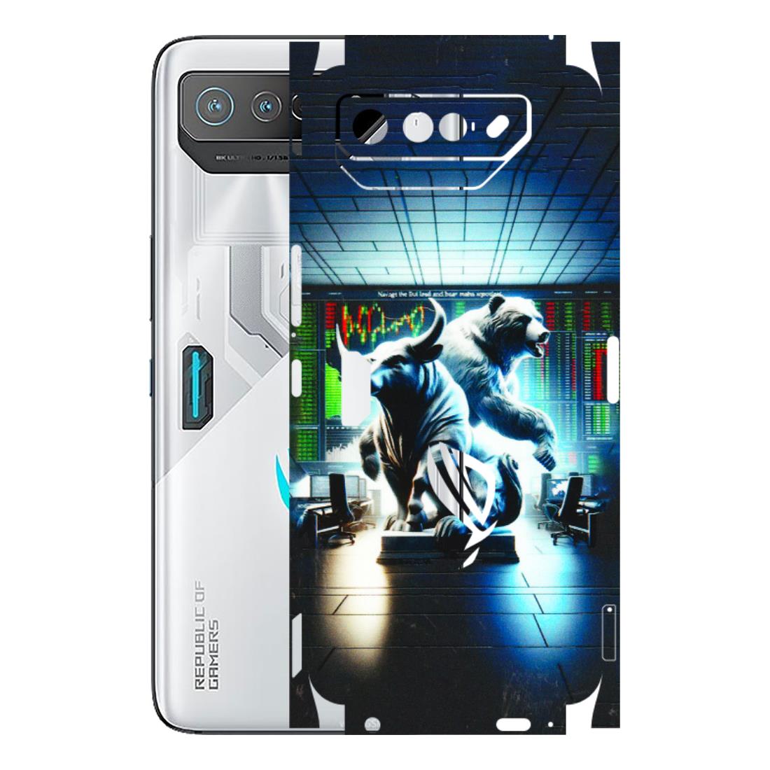 ASUS Phone Skins (All Models) - Stock Market Sensex Bear vs Bulls - 3D Embossed Finish (L-15) Asus ROG Phone 7 (5G)