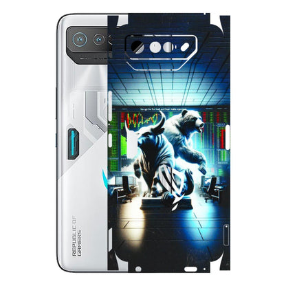 ASUS Phone Skins (All Models) - Stock Market Sensex Bear vs Bulls - 3D Embossed Finish (L-15) Asus ROG Phone 7 (5G)