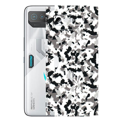ASUS Phone Skins (All Models) - White Black Camouflage - 3D Embossed Finish (L-18) Asus ROG Phone 7 (5G)