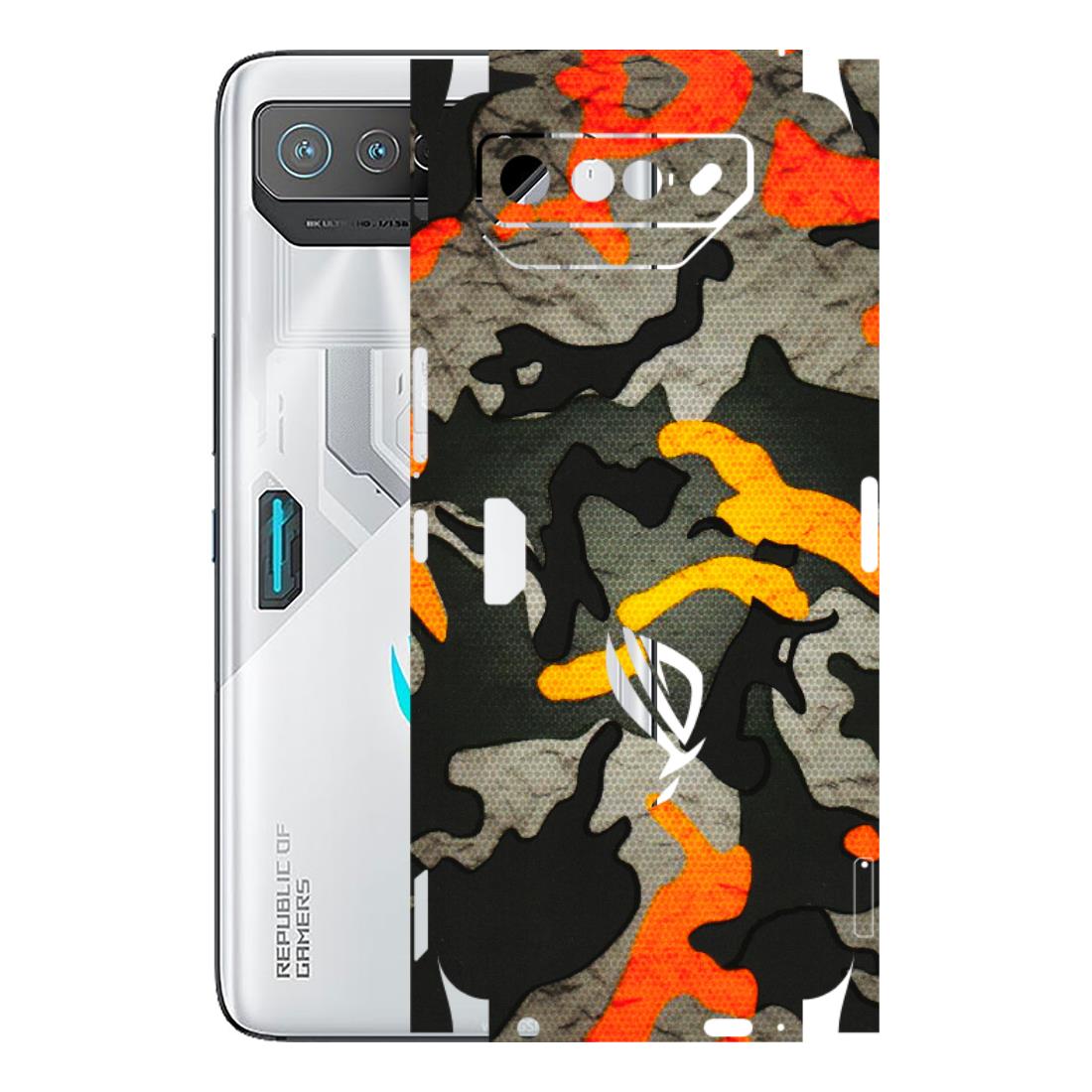 ASUS Phone Skins (All Models) - Orange Camouflage - 3D Embossed Finish (L-204) Asus ROG Phone 7 (5G)