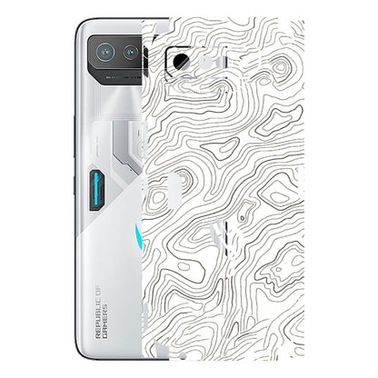ASUS Phone Skins (All Models) - White Black Swirls - 3D Embossed Finish (L-219) Asus ROG Phone 7 (5G)