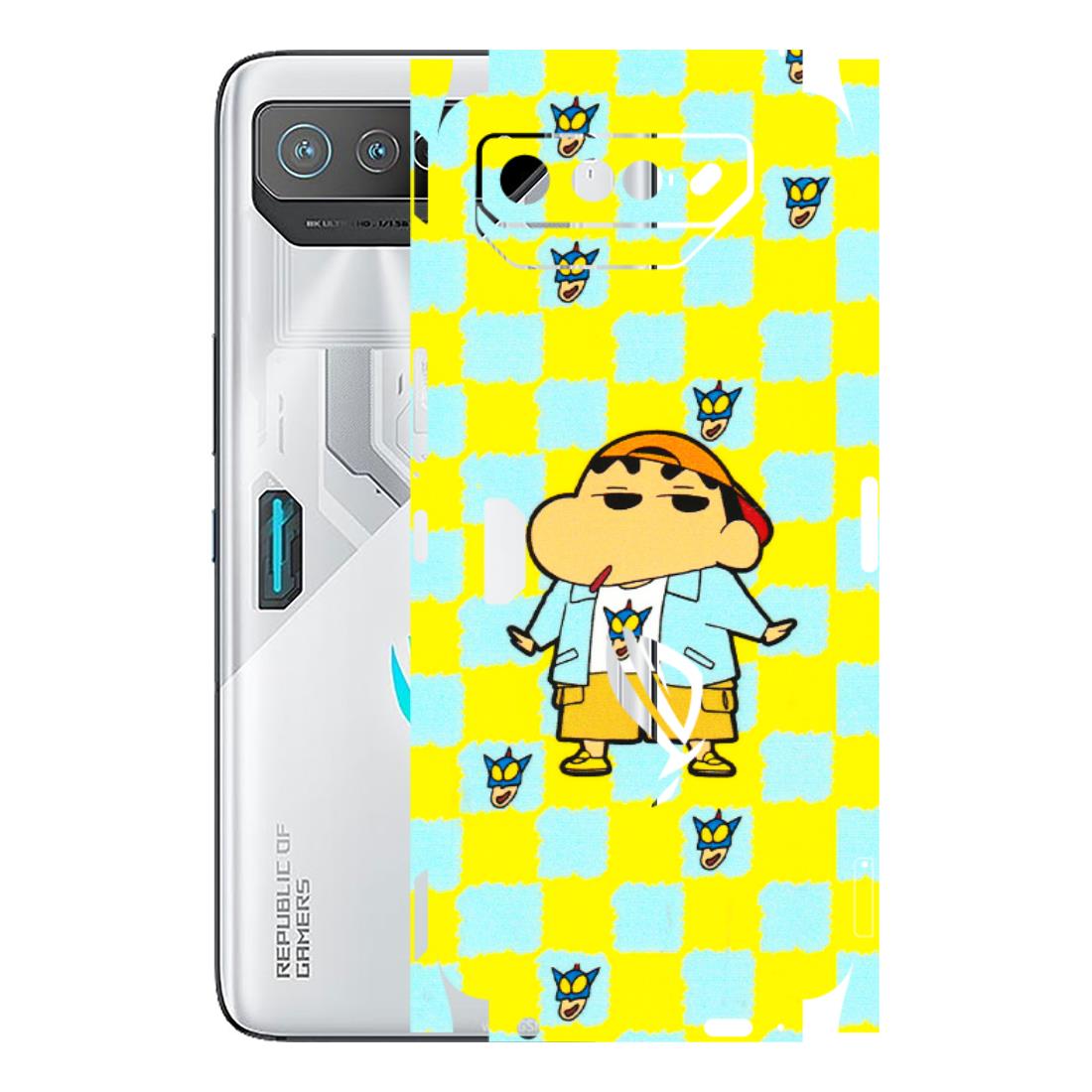 ASUS Phone Skins (All Models) - Yellow Blue Shinchan Cute - 3D Embossed Finish (L-221) Asus ROG Phone 7 (5G)
