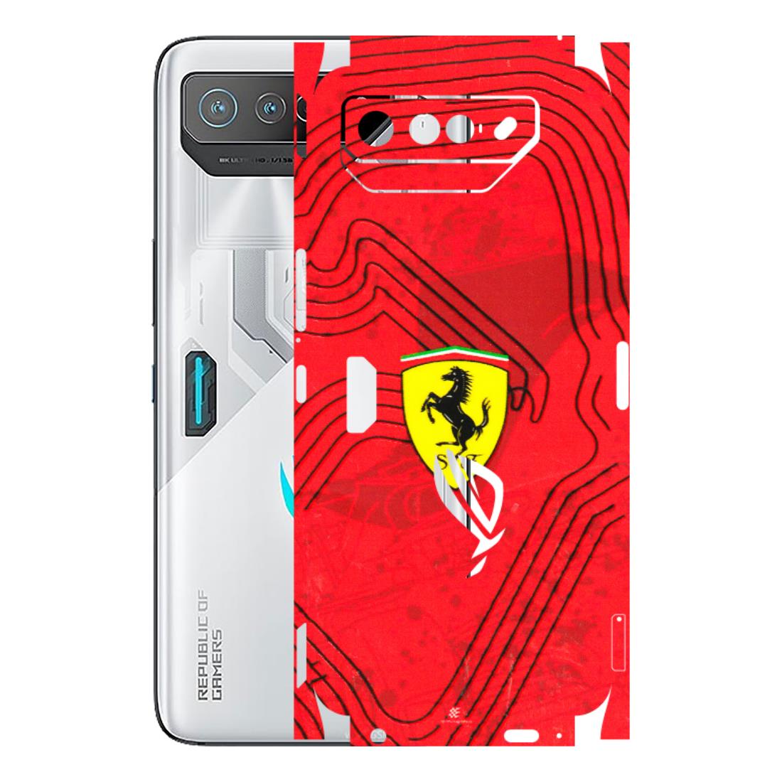 ASUS Phone Skins (All Models) - Red Ferrari Logo Stylish - 3D Embossed Finish (L-238) Asus ROG Phone 7 (5G)