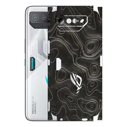 ASUS Phone Skins (All Models) - Abstract White Line Map - 3D Embossed Finish (L-269) Asus ROG Phone 7 (5G)