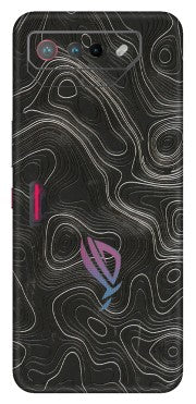 ASUS Phone Skins (All Models) - Abstract White Line Map - 3D Embossed Finish (L-269) Asus ROG Phone 7 (5G)