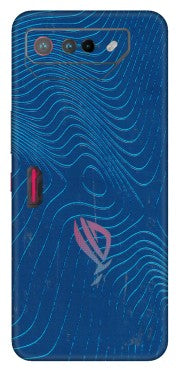 ASUS Phone Skins (All Models) - Abstract Blue Line Map - 3D Embossed Finish (L-272) Asus ROG Phone 7 (5G)