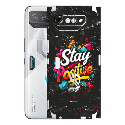 ASUS Phone Skins (All Models) - Stay Positive Black - 3D Embossed Finish (L-31) Asus ROG Phone 7 (5G)
