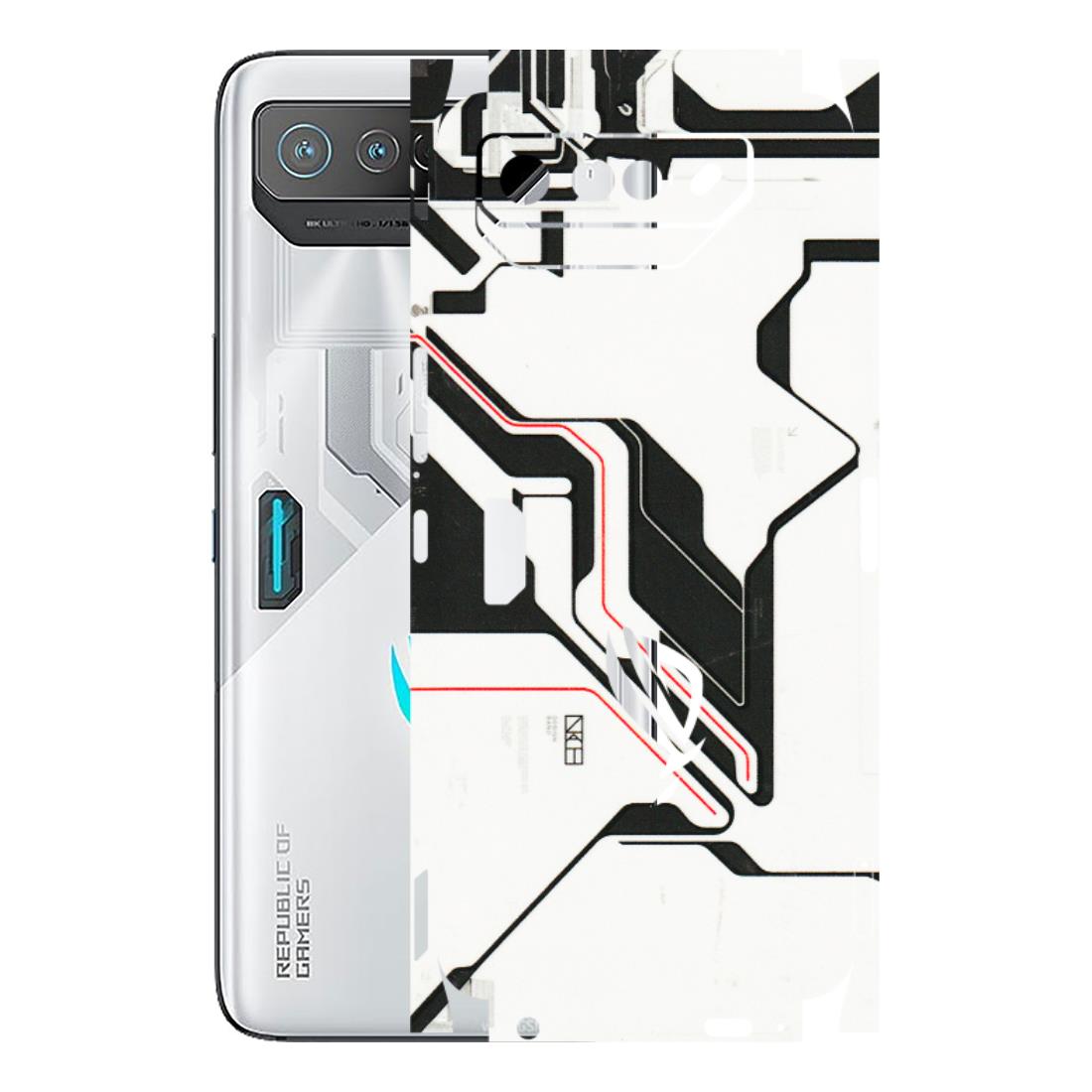 ASUS Phone Skins (All Models) - White Techy Logo - 3D Embossed Finish (L-312) Asus ROG Phone 7 (5G)