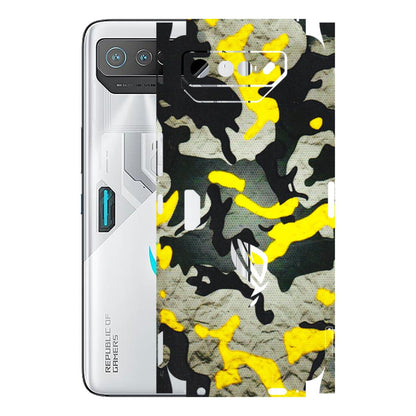 ASUS Phone Skins (All Models) - Yellow Camouflage - 3D Embossed Finish (L-61) Asus ROG Phone 7 (5G)