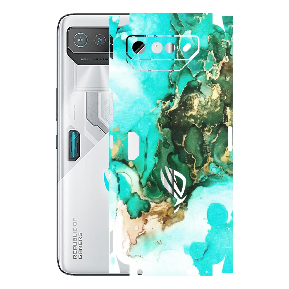 ASUS Phone Skins (All Models) - The Blue Gold Marble - Matte Finish (M-124) Asus ROG Phone 7 (5G)
