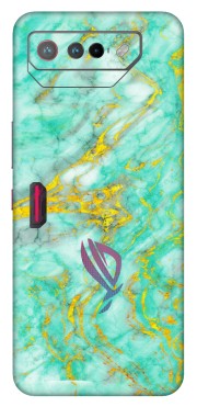 ASUS Phone Skins (All Models) - Green And Gold Marble Feel - Matte Finish (M-16) Asus ROG Phone 7 (5G)