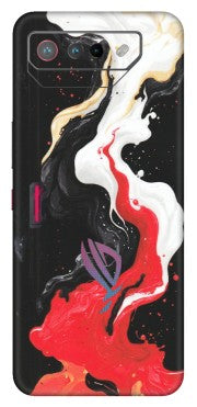 ASUS Phone Skins (All Models) - Black Red White Paint Splash Fusion - Matte Finish (M-56) Asus ROG Phone 7 (5G)