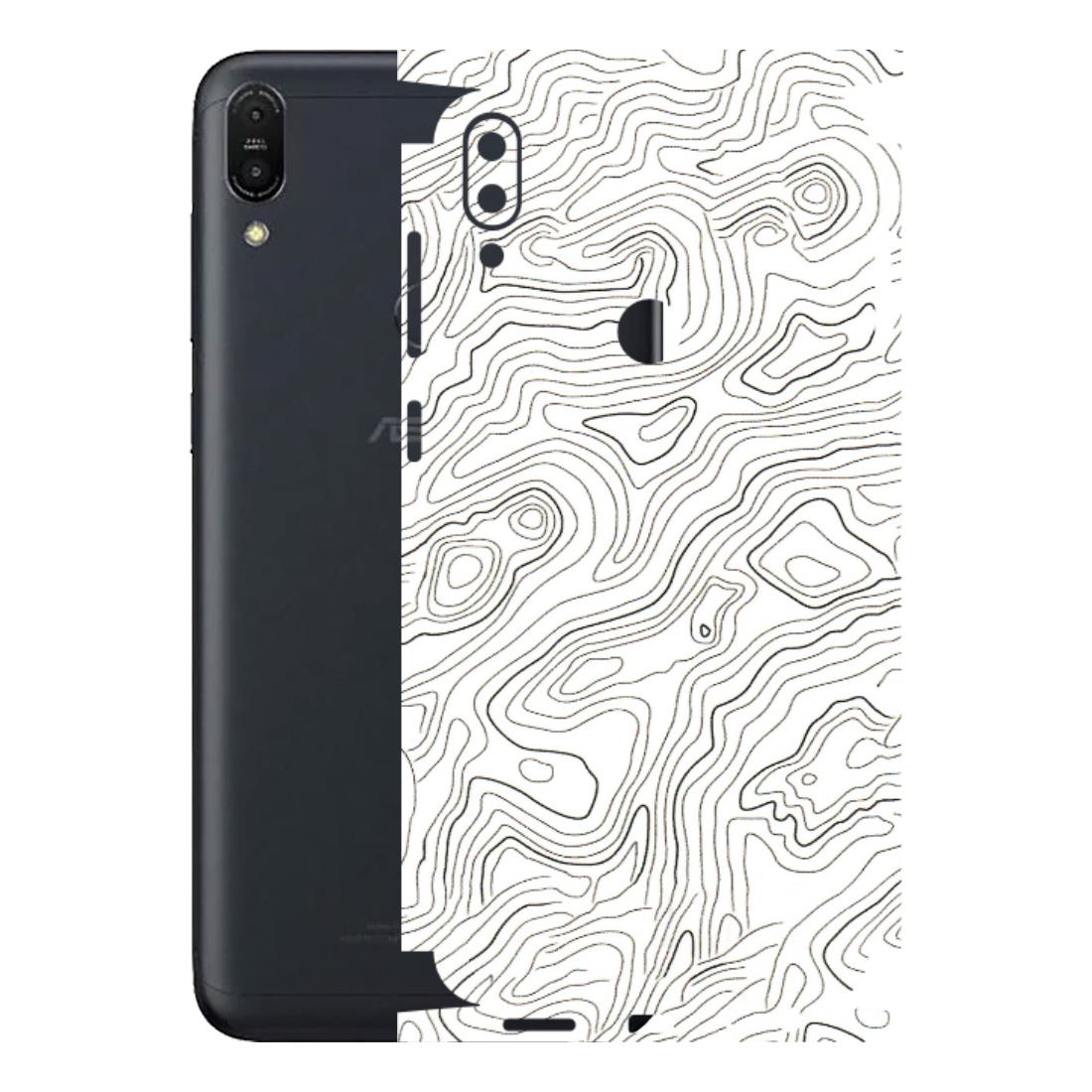 ASUS Phone Skins (All Models) - White Black Swirls - 3D Embossed Finish (L-219) Asus ZENFONE MAX PRO (M1)