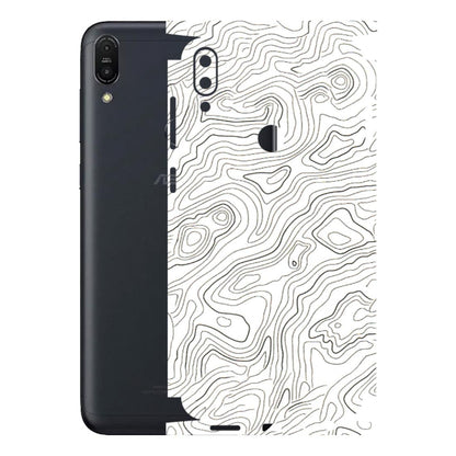 ASUS Phone Skins (All Models) - White Black Swirls - 3D Embossed Finish (L-219) Asus ZENFONE MAX PRO (M1)