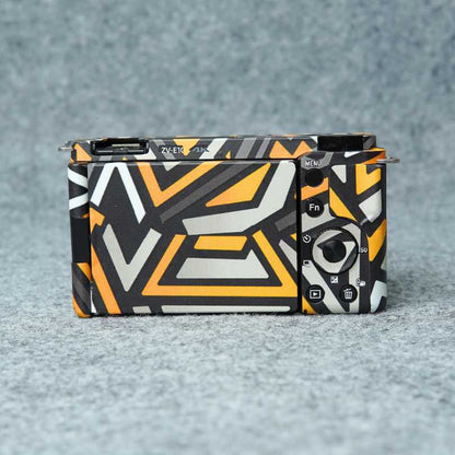 Yellow Grey Zig Zag Camera Skin