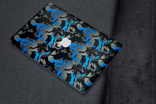 Blue Black Camo 3D Textured Laptop Skin