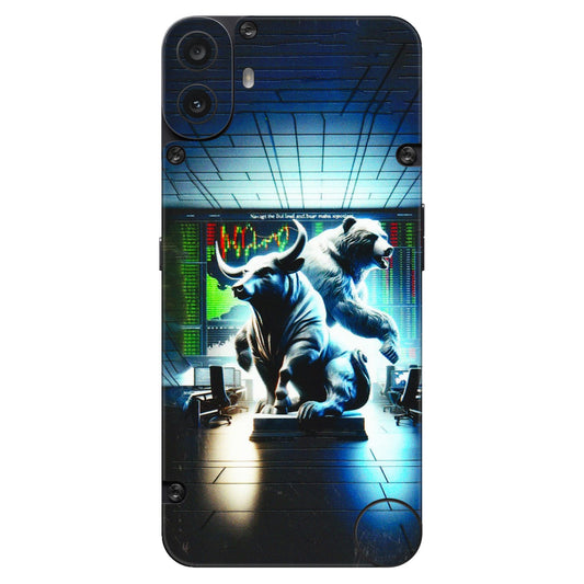 CMF by Nothing Phone Skins - Stock Market Sensex Bear vs Bulls - 3D Embossed Finish (L-15) CMF Phone 1