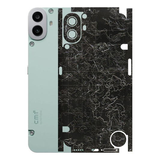 CMF by Nothing Phone Skins - Black map - 3D Embossed Finish (L-201) CMF Phone 1
