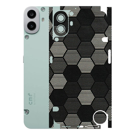 CMF by Nothing Phone Skins - Black & White Dotted Honeycomb - 3D Embossed Finish (L-202) CMF Phone 1