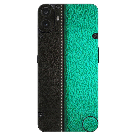 CMF by Nothing Phone Skins - Black Green Dual  Leather Stich - 3D Embossed Finish (L-233) CMF Phone 1