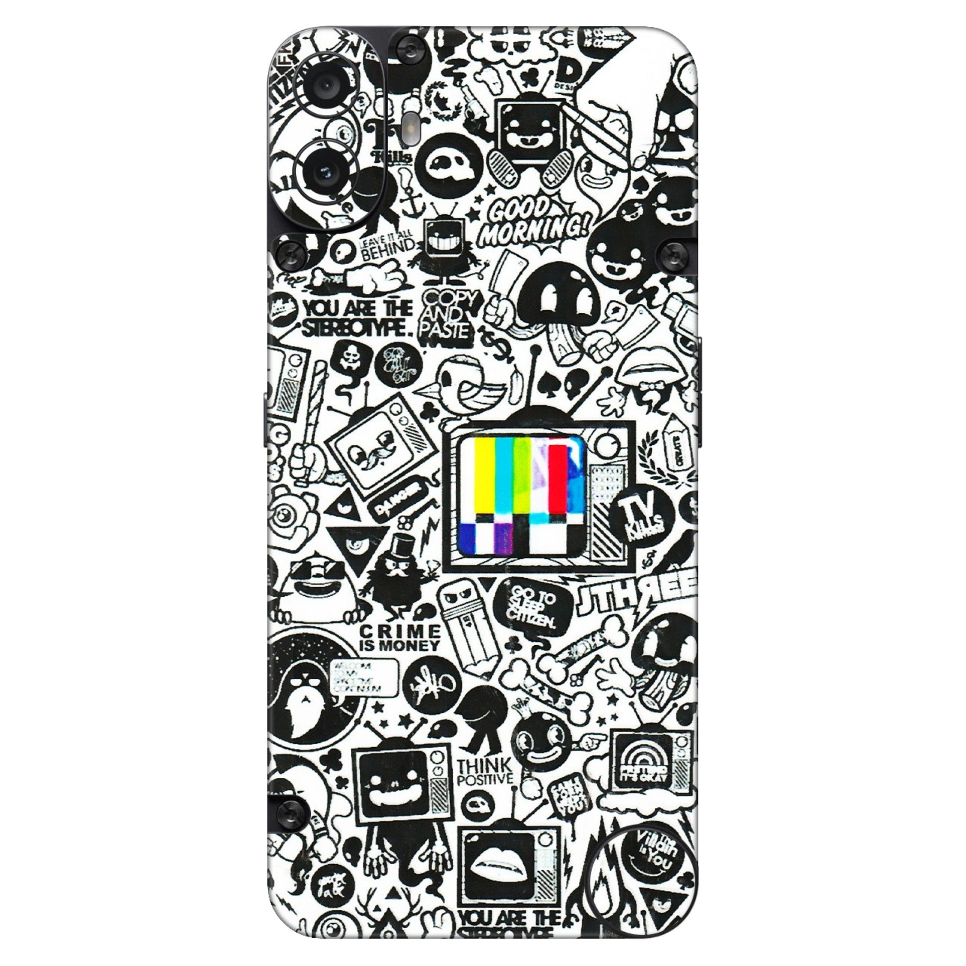 CMF by Nothing Phone Skins - Doodles Positive Art  Latest - 3D Embossed Finish (L-263) CMF Phone 1