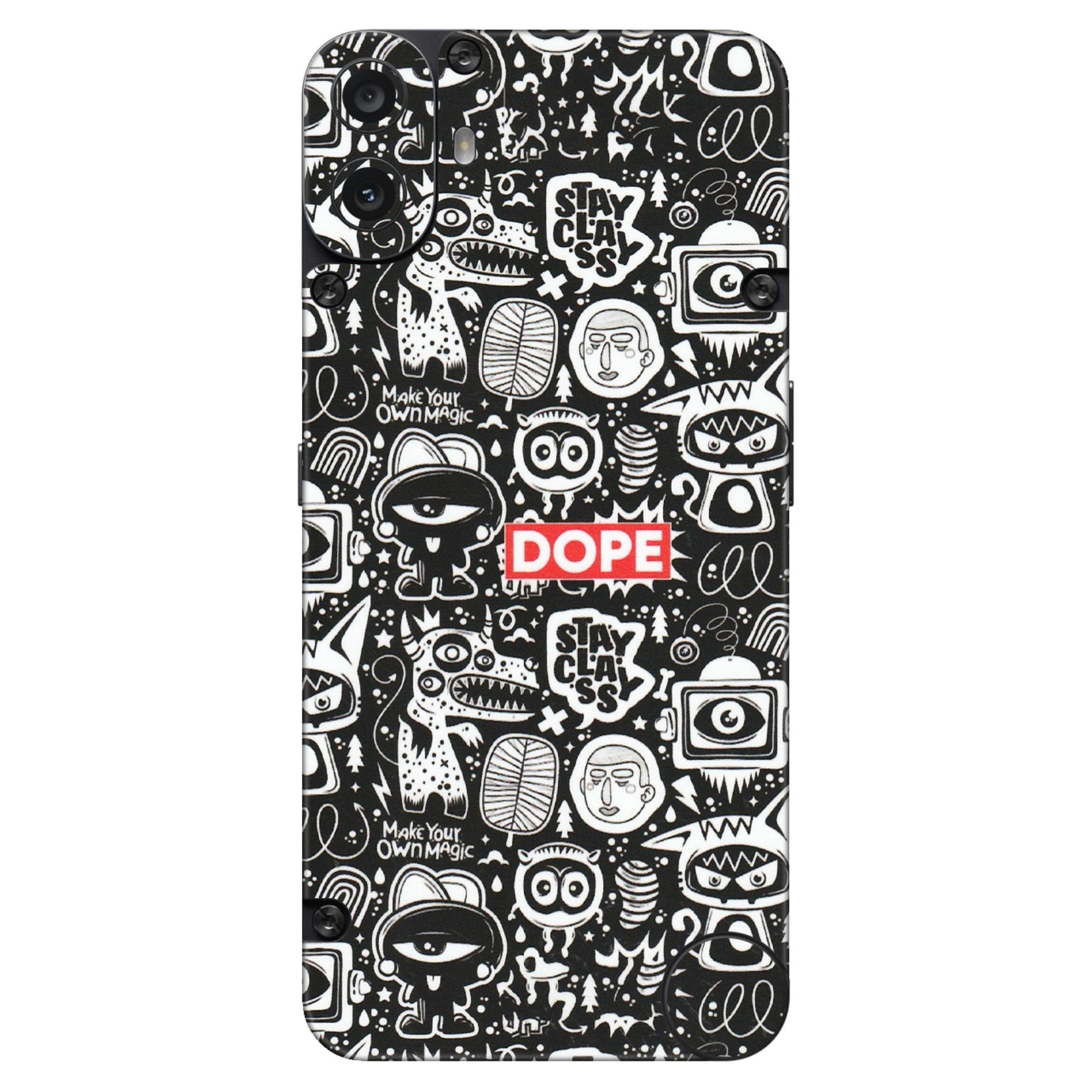 CMF by Nothing Phone Skins - Dope Stay Classy Black Doodles - Matte Finish (M-126) CMF Phone 1