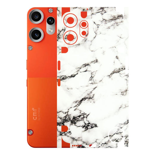 CMF by Nothing Phone Skins - Black and White Marble Texture - 3D Embossed Finish (L-124) CMF Phone 2 Pro