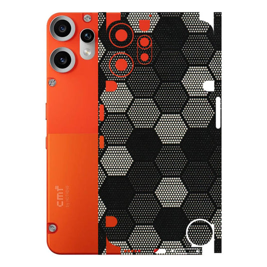 CMF by Nothing Phone Skins - Black & White Dotted Honeycomb - 3D Embossed Finish (L-202) CMF Phone 2 Pro