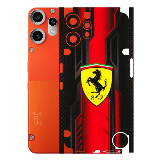 CMF by Nothing Phone Skins - Black Ferrari Logo - 3D Embossed Finish (L-253) CMF Phone 2 Pro
