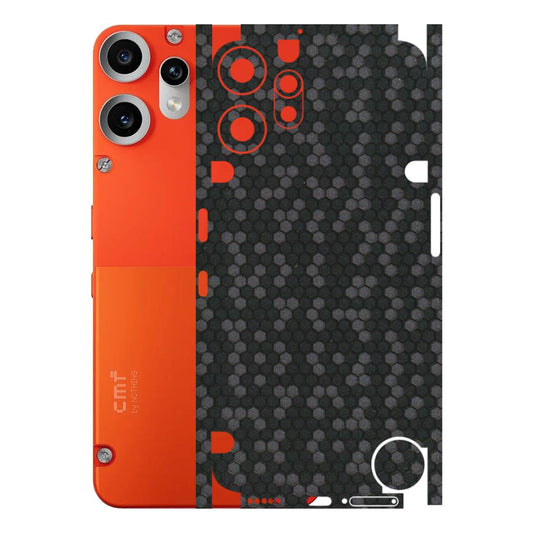 CMF by Nothing Phone Skins - Black Grey Honeycomb Sober - 3D Embossed Finish (L-85) CMF Phone 2 Pro