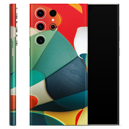 Blue And Orange Paint Design Matte Finish Latest Phone Skin