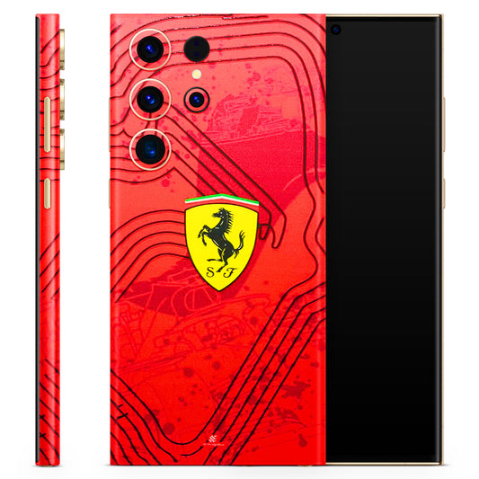 Red Ferrari Logo Stylish 3D Finish Phone Skin