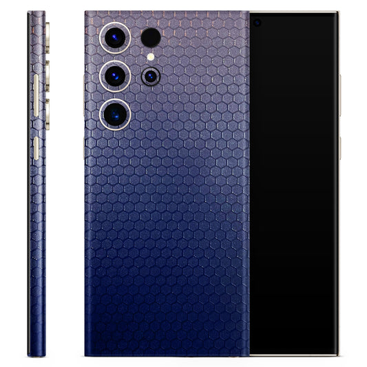 Premium Blue Honeycomb 3D Textured Phone Skin