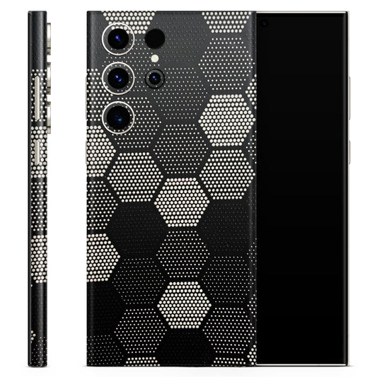 Black & White Dotted Honeycomb Texture 3D Phone Skin