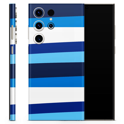 Stylish Blue Abstract Colour Lines Matte Finish Latest Phone Skin