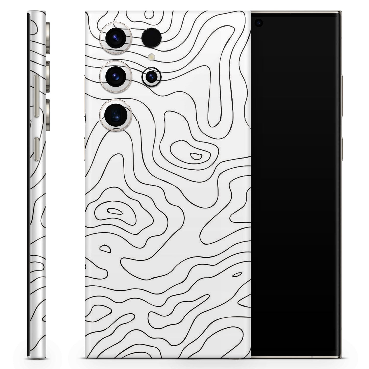 White Black Swirls 3D Textured Latest Phone Skin