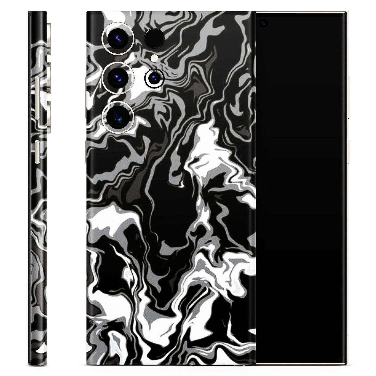 Abstract Black And White Wave 3D Textured Latest Phone Skin