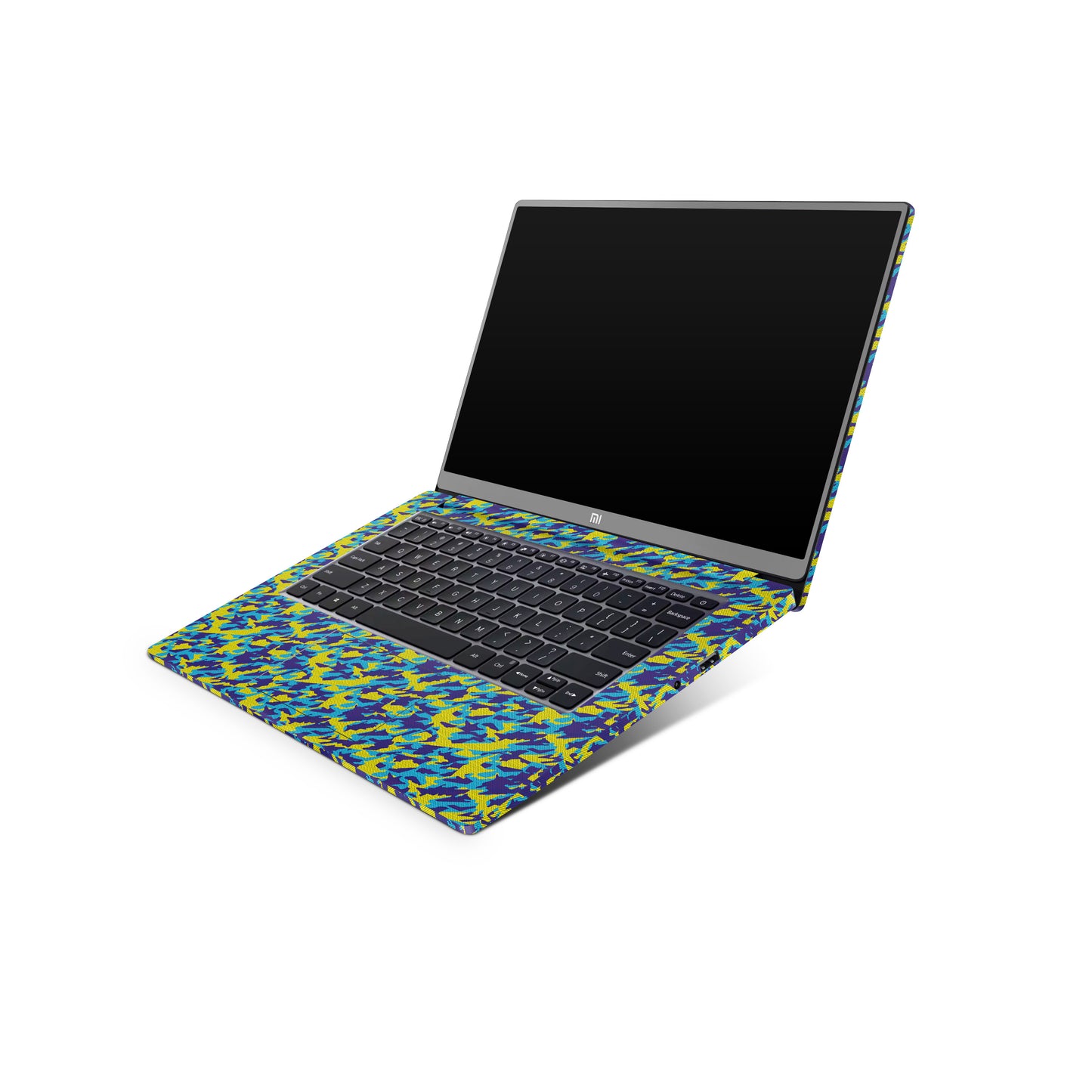 Yellow And Blue Camouflage Matte Finish Latest Laptop Skin