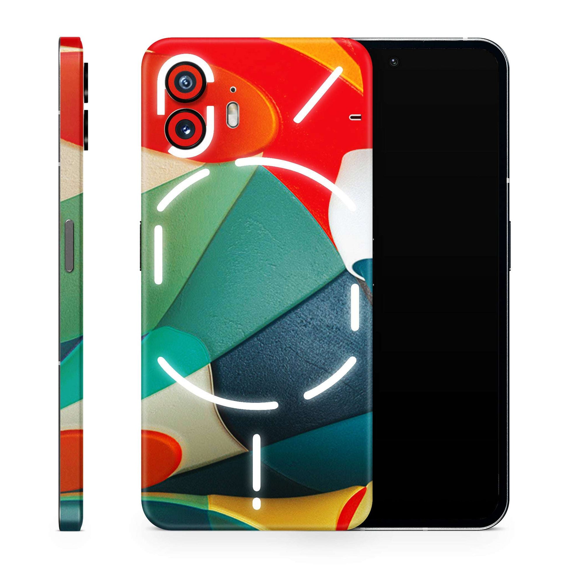 Blue And Orange Paint Design Matte Finish Latest Phone Skin