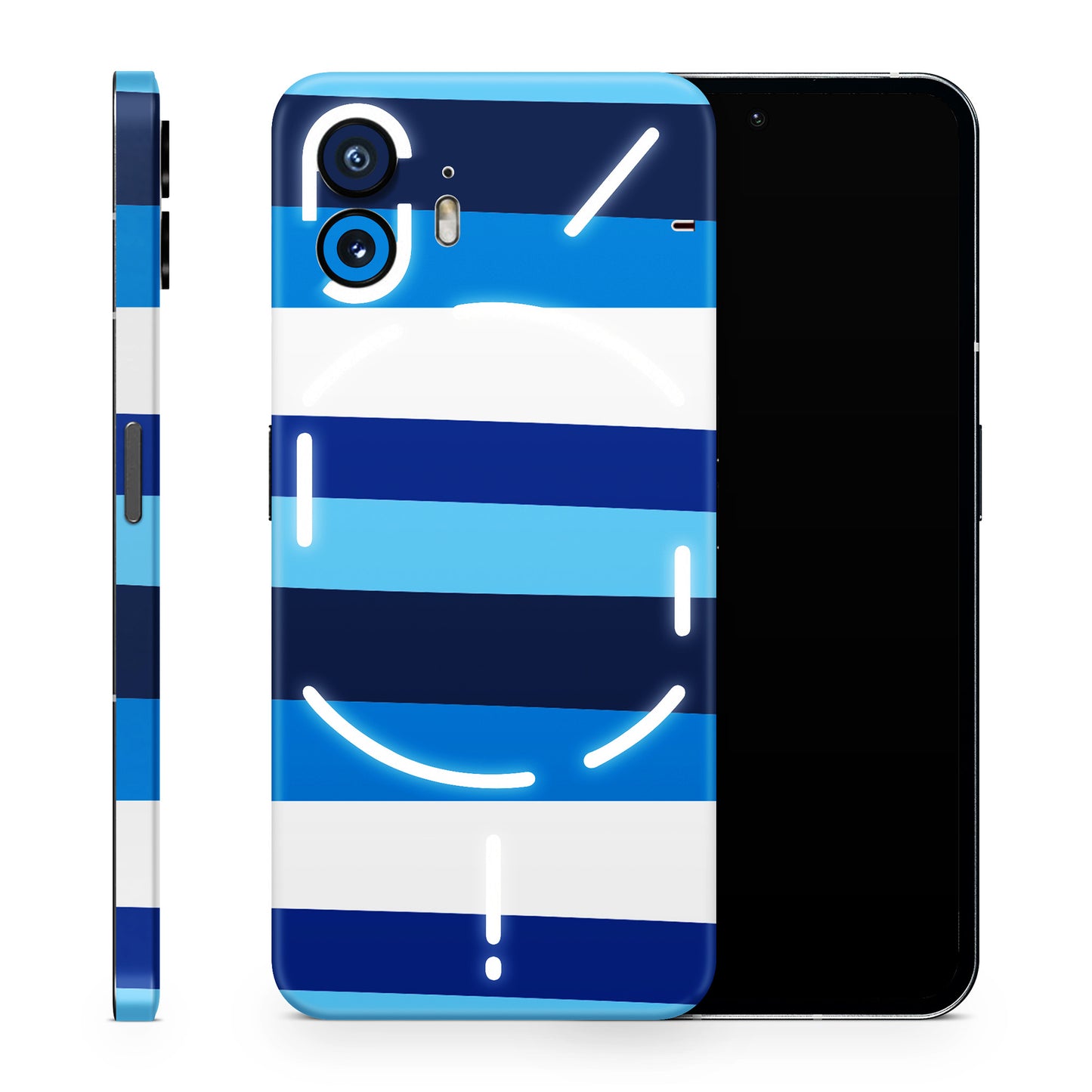 Stylish Blue Abstract Colour Lines Matte Finish Latest Phone Skin