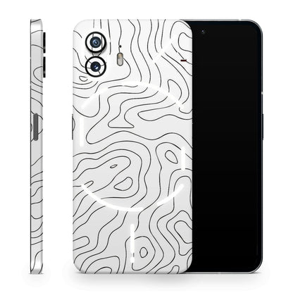 White Black Swirls 3D Textured Latest Phone Skin