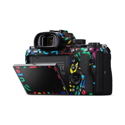 Black And Colourful Tetris Matte Finish Camera Skin