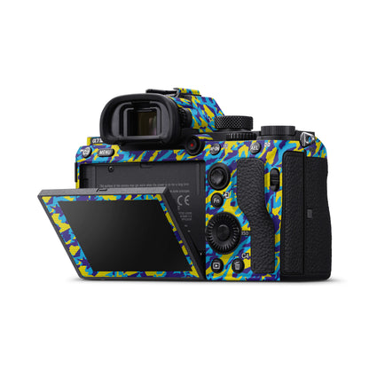 Yellow And Green Camouflage Matte Finish Camera Skin