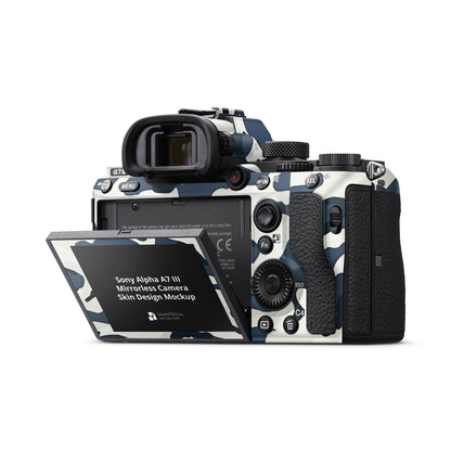 Navy Blue Camouflage Matte Finish Camera Skin