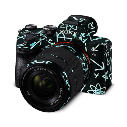 Blackboard Doodles Matte Finish Camera Skin