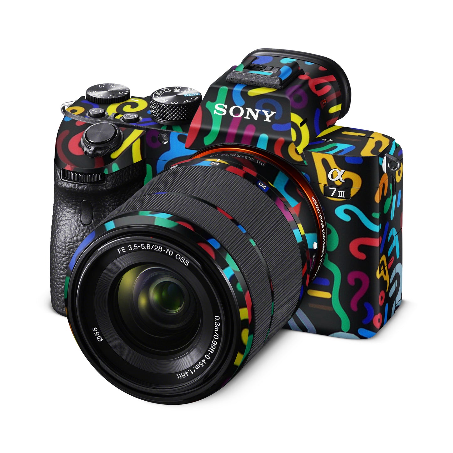 Black And Colourful Tetris Matte Finish Camera Skin