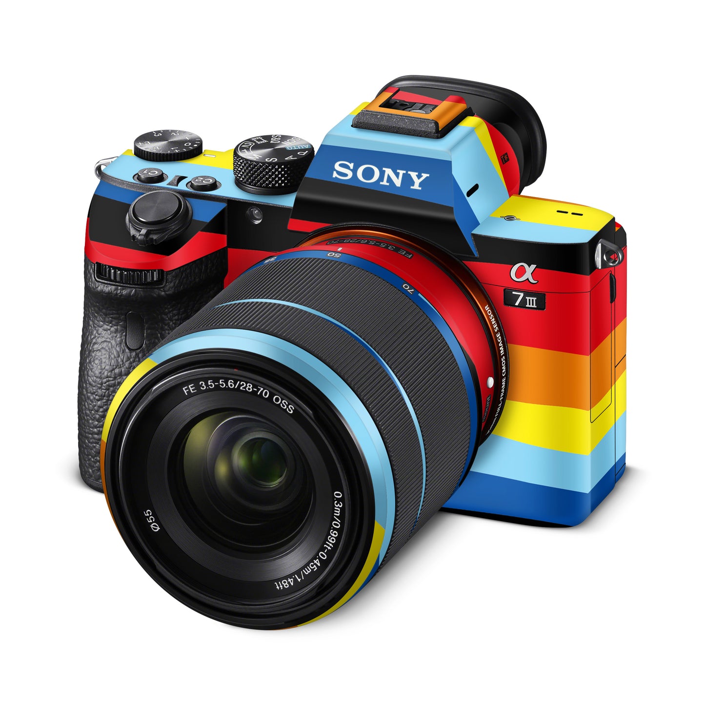 Colourful Striped Matte Finish Camera Skin