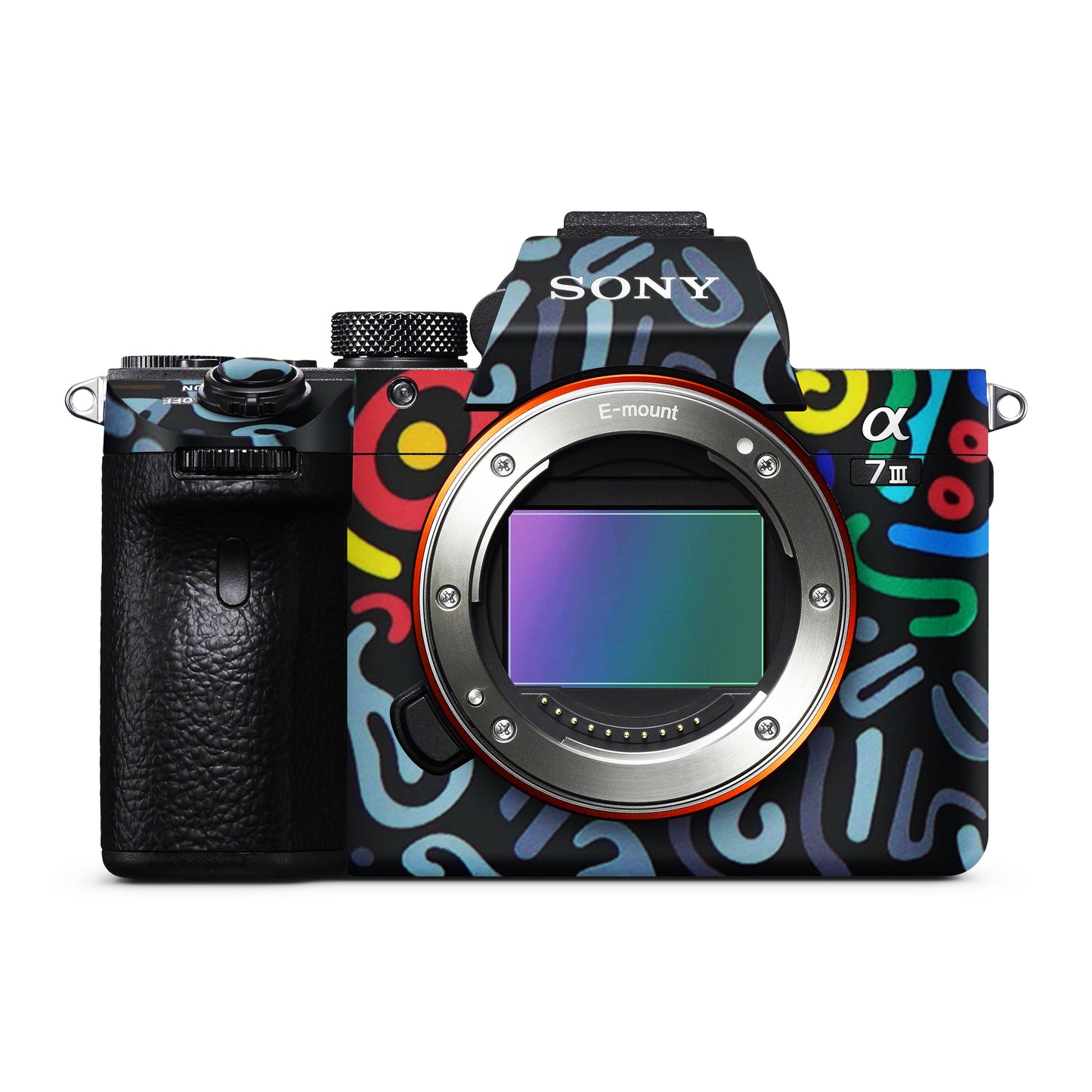 Black And Colourful Tetris Matte Finish Camera Skin