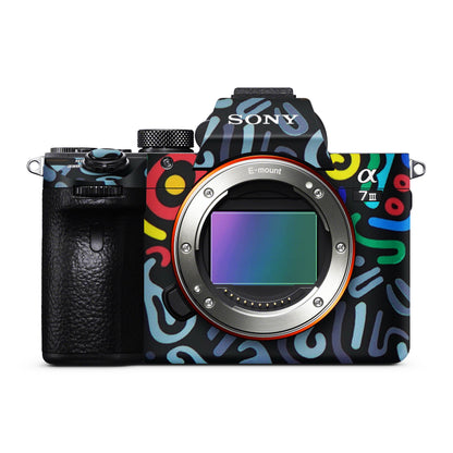 Black And Colourful Tetris Matte Finish Camera Skin