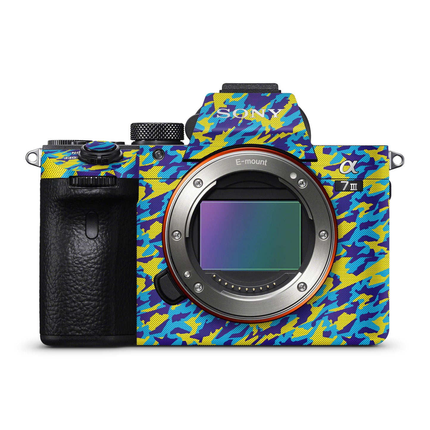 Yellow And Green Camouflage Matte Finish Camera Skin